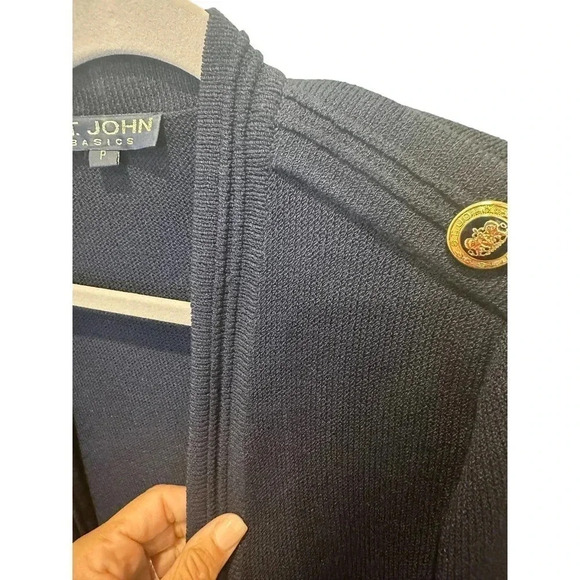St. John‎ Basics Navy Blue Knit Two Piece Skirt Jacket Set Size P /4 - Picture 9 of 9